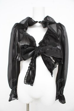 画像1: Ank Rouge / シアークロップドブラウス M 黒 Y-26-02-21-075-CA-BL-SZ-ZY