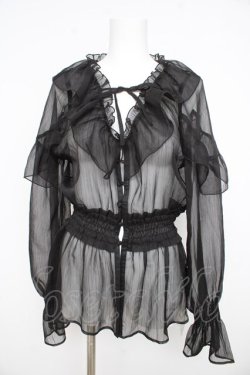 画像1: EATME / フリルシアーブラウス F 黒 Y-26-02-21-077-LO-BL-SZ-ZY