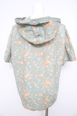 画像2: PINK HOUSE / アンティークローズ柄フード半袖シャツ  ミント Y-26-02-21-079-LO-BL-SZ-ZY