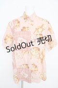 PINK HOUSE / テディベア100周年記念プリント半袖シャツ  ピンク Y-26-02-21-080-LO-BL-SZ-ZY