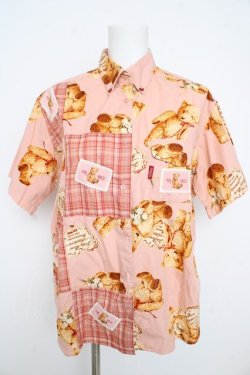 画像1: PINK HOUSE / テディベア100周年記念プリント半袖シャツ  ピンク Y-26-02-21-080-LO-BL-SZ-ZY