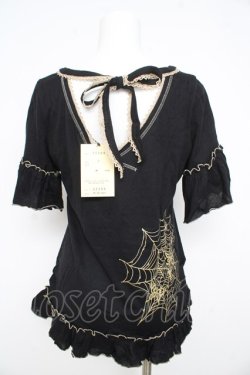 画像2: ALGONQUINS / ラメプリントカットソー F 黒×金 Y-26-02-21-085-AL-TO-SZ-ZY