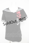 Drug Honey / スカルptセーラーカットソー  黒 Y-26-02-21-086-PU-TO-SZ-ZY