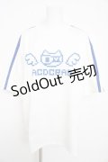 ACDC RAG / ドットネコ T  ホワイト×ブルー Y-26-02-21-091-PU-TS-SZ-ZY