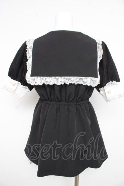 画像2: DearMyLove / キラキラビジューテーラードレースワンピース M 黒 Y-26-02-21-094-EL-OP-SZ-ZY