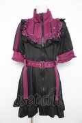 DearMyLove / 十字架刺繍フリルシスタージャージワンピース M ブラック×パープル Y-26-02-21-096-EL-OP-SZ-ZY