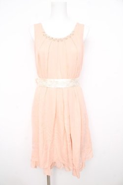 画像1: axes femme / バックバラスリットドレス M 淡ピンク Y-26-02-21-098-AX-OP-SZ-ZY