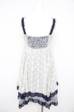 画像2: axes femme / ストライプ裾イレヘムチュニ M 紺 Y-26-02-21-100-AX-OP-SZ-ZY