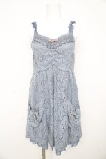 画像1: axes femme / 起毛レース使いフェミニンワンピース M サックス Y-26-02-21-101-AX-OP-SZ-ZS (1)