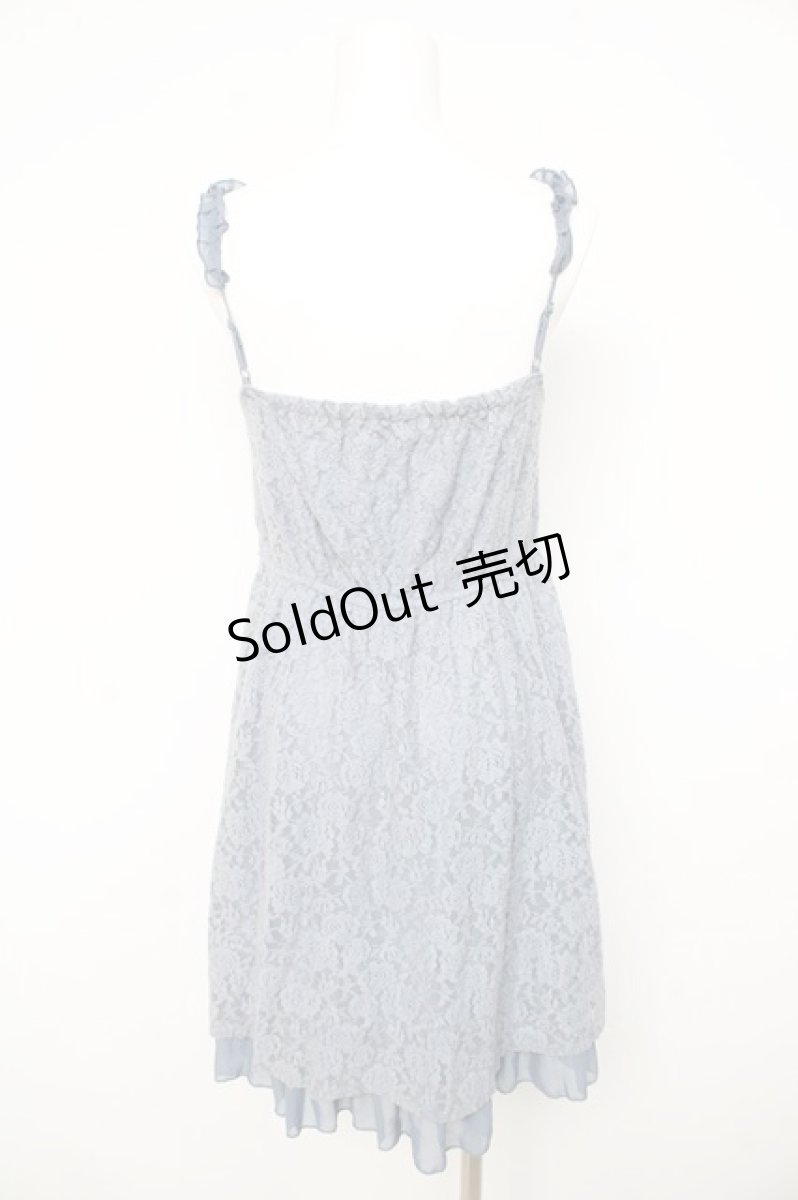 画像2: axes femme / 起毛レース使いフェミニンワンピース M サックス Y-26-02-21-101-AX-OP-SZ-ZS (2)