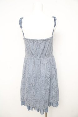 画像2: axes femme / 起毛レース使いフェミニンワンピース M サックス Y-26-02-21-101-AX-OP-SZ-ZY