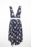 axes femme / 花柄ワンピース  紺 Y-26-02-21-104-AX-OP-SZ-ZY