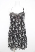 axes femme / 花柄キャミチュニック M 黒 Y-26-02-21-105-AX-OP-SZ-ZY