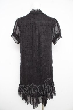 画像2: axes femme / ドットローウエストチュニック M 黒 Y-26-02-21-106-AX-OP-SZ-ZY