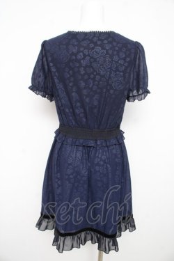 画像2: axes femme / ローズジャガードワンピース M 紺 Y-26-02-21-109-AX-OP-SZ-ZY