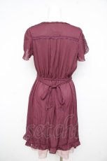 画像2: axes femme / タックスリット切り替えワンピース M ワイン Y-26-02-21-110-AX-OP-SZ-ZI (2)