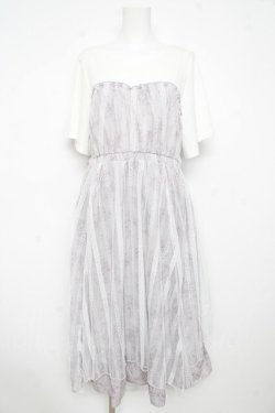 画像1: axes femme / ビスチェ切替レイヤードワンピース F 白 Y-26-02-21-112-AX-OP-SZ-ZY