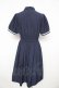 画像2: axes femme / ハイウエストフラシ半袖ワンピース  紺 Y-26-02-21-114-AX-OP-SZ-ZY (2)