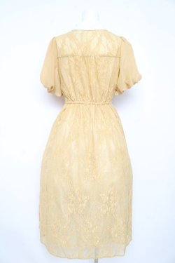 画像2: axes femme / バルーン袖レースワンピース  イエロー Y-26-02-21-118-AX-OP-SZ-ZY