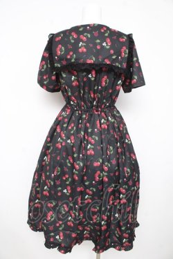 画像2: axes femme / チェリーローズ柄セーラーワンピース  黒 Y-26-02-21-119-AX-OP-SZ-ZY