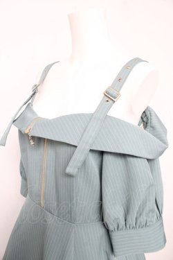 画像3: axes femme / オフショル風ストライプワンピース  グリーン Y-26-02-21-122-AX-OP-SZ-ZY