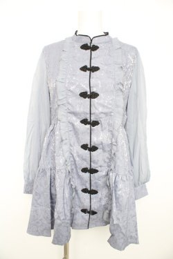 画像1: axes femme POETIQUE / チャイナティアードミニワンピース  グレー Y-26-02-21-123-AX-OP-SZ-ZY