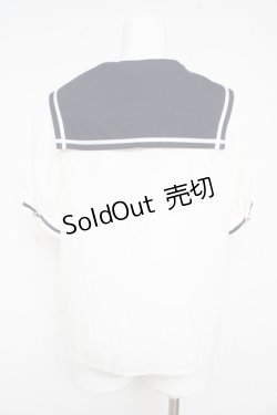 画像2: Amavel / リボンエンブレムセーラーブラウス F 白 Y-26-02-21-010-CA-BL-SZ-ZI