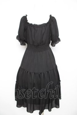 画像2: axes femme POETIQUE / オフショルティアードワンピース M 黒 Y-26-02-21-126-AX-OP-SZ-ZY