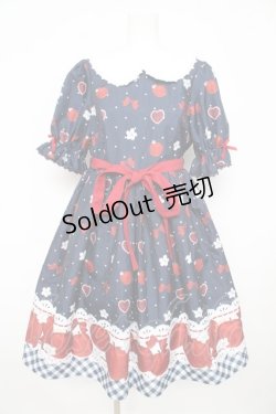 画像1: Chalmiere / スウィーティアップルワンピース  ネイビー Y-26-02-21-128-LO-OP-SZ-ZY