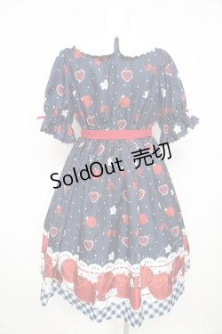 画像2: Chalmiere / スウィーティアップルワンピース  ネイビー Y-26-02-21-128-LO-OP-SZ-ZY