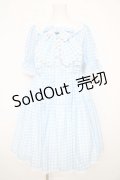 axes femme kawaii / ギンガムチェック柄ワンピース M サックス Y-26-02-21-129-AX-OP-SZ-ZY