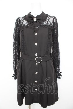 画像1: DearMyLove / レースドッキングビスチェワンピ M 黒 Y-26-02-21-134-EL-OP-SZ-ZY