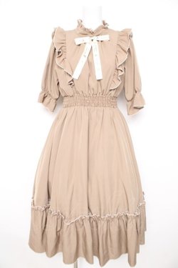 画像1: m petit by misako / NINA'SコラボAMハイショクメローワンピース S 中茶 Y-26-02-21-136-LO-OP-SZ-ZY