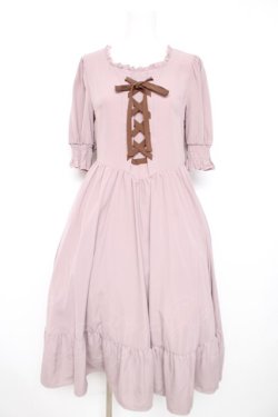 画像1: m petit by misako / AMレースアップワンピース M 中桃 Y-26-02-21-137-LO-OP-SZ-ZY