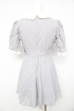 画像2: evelyn / コットンレースギンガムワンピース  グレー Y-26-02-21-141-LO-OP-SZ-ZY