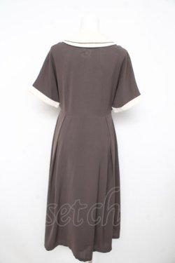 画像2: an another angelus / パイピング使いダブルクレリック衿ワンピース F ブラウン Y-26-02-21-143-CA-OP-SZ-ZY