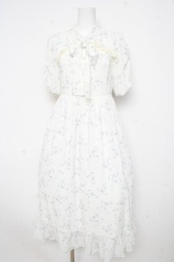 画像1: DearMyLove / 上品胸開きフリルワンピース M 白 Y-26-02-21-145-EL-OP-SZ-ZY