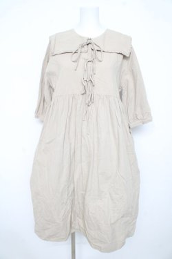 画像1: merry jenny / セーラーリボンワンピース F ベージュ Y-26-02-21-148-LO-OP-SZ-ZY