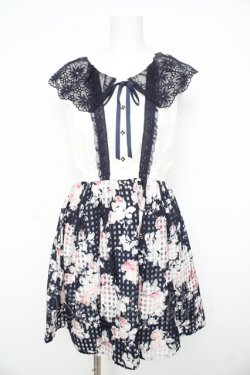 画像1: LIZ LISA / シースルーギンガムノースリーブワンピース 0 紺 Y-26-02-21-152-LO-OP-SZ-ZY