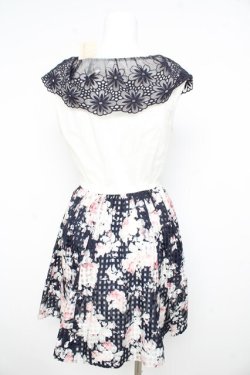 画像2: LIZ LISA / シースルーギンガムノースリーブワンピース 0 紺 Y-26-02-21-152-LO-OP-SZ-ZY