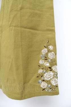 画像3: axes femme / 裾刺繍ストレートパンツ  グリーン Y-26-02-21-153-AX-PA-SZ-ZY