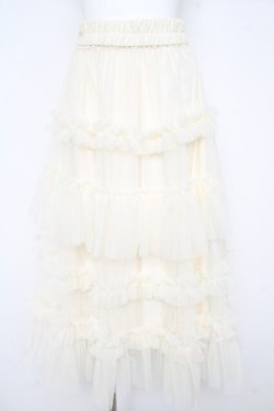 画像1: axes femme / フリルチュールティアードスカート F 生成り Y-26-02-21-155-AX-SK-SZ-ZY