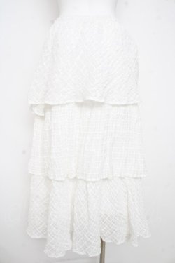 画像2: merry jenny / checkシアーテイアードスカート F 白 Y-26-02-21-157-LO-SK-SZ-ZY