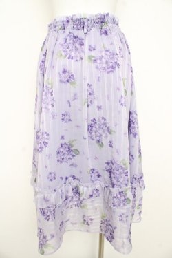 画像2: axes femme / 紫陽花柄シアーストライプスカート  ラベンダー Y-26-02-21-158-AX-SK-SZ-ZY