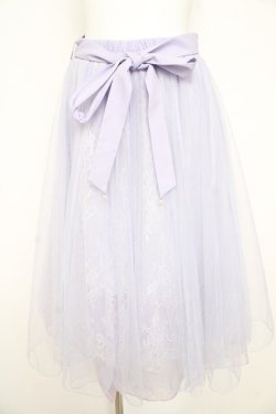 画像1: axes femme POETIQUE / レース×チュールスカート  ラベンダー Y-26-02-21-162-AX-SK-SZ-ZY