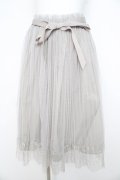 an another angelus / レース使いチュールプリーツスカート F グレー Y-26-02-21-169-CA-SK-SZ-ZY