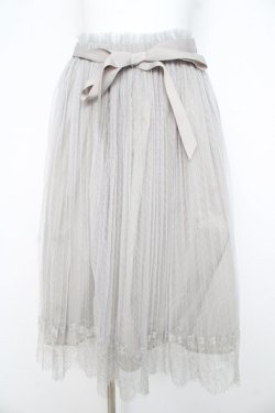画像1: an another angelus / レース使いチュールプリーツスカート F グレー Y-26-02-21-169-CA-SK-SZ-ZY