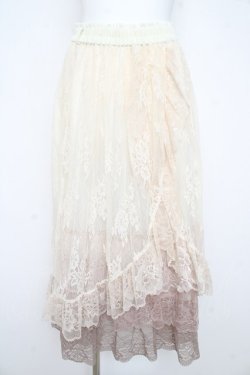 画像1: axes femme / グラデレースフリルスカート  生成り Y-26-02-21-170-AX-SK-SZ-ZY
