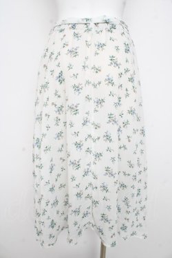 画像2: axes femme / ラッフルフリル花柄ミディスカート M 白 Y-26-02-21-173-AX-SK-SZ-ZY
