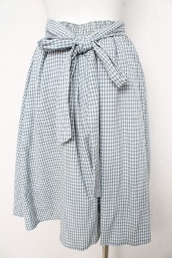 画像2: Fi.n.t / ギンガムチェックギャザースカート F サックス Y-26-02-21-178-CA-SK-SZ-ZY